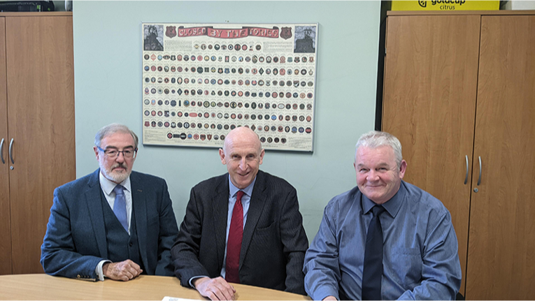 Bleddyn and James meet the Secretary of State for Defence the Rt Hon John Healey MP